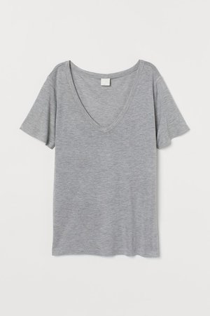 Airy T-shirt - Gray melange - Ladies | H&M US