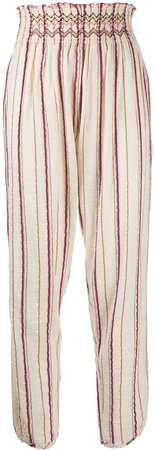 striped pull-on trousers