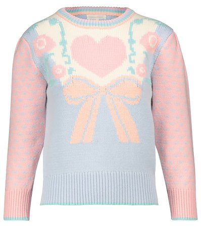 LOVESHACKFANCY - Emani intarsia cotton-blend sweater | Mytheresa