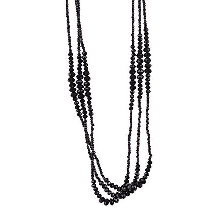 Amazon.com: Vintage Midnight Black Sparkly Beaded Necklace Jewelry (Very Long - 37 Inches): Chain Necklaces: Jewelry