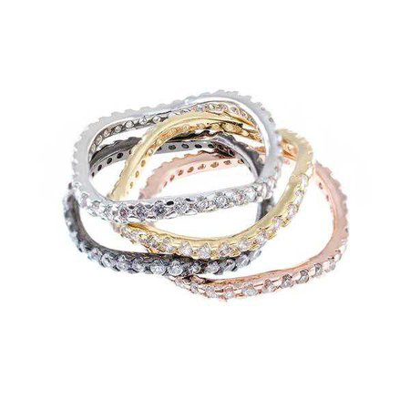 Rings | Shop Women's Rose Gold Zircon Ring Jewelry Set at Fashiontage | R023_CLMU-1