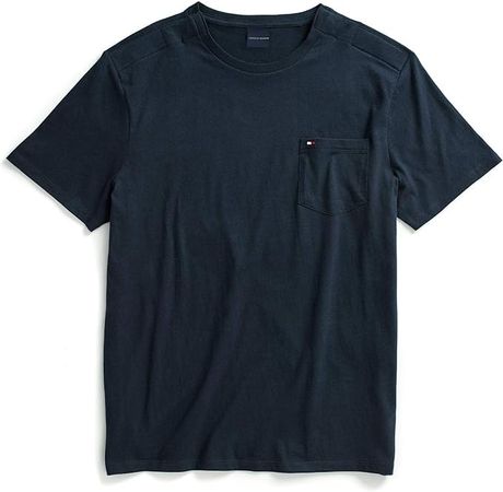 Tommy Hilfiger Men's Adaptive Essential Short Sleeve Cotton Crewneck Pocket T-shirt With Magnetic Buttons