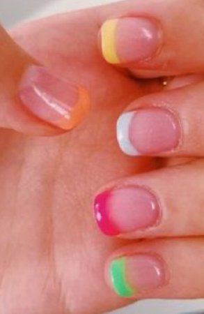 colorful French tip nails
