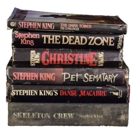 Stack of Stephen King books png