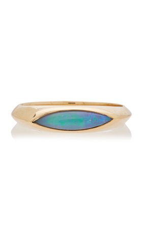 WWAKE Gold And Opal Signet Ring