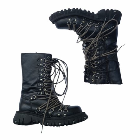 anarchic punk lace up boots