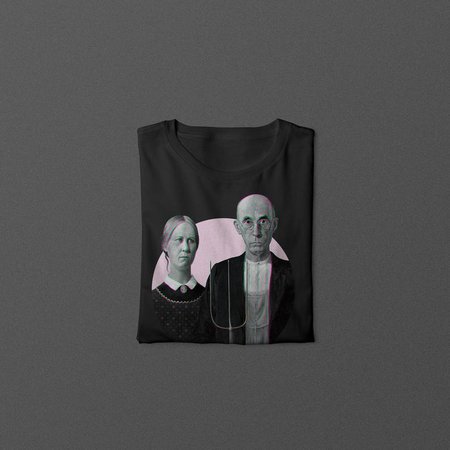T-shirt American Gothic Art Unisex par Grant Wood Vêtements | Etsy