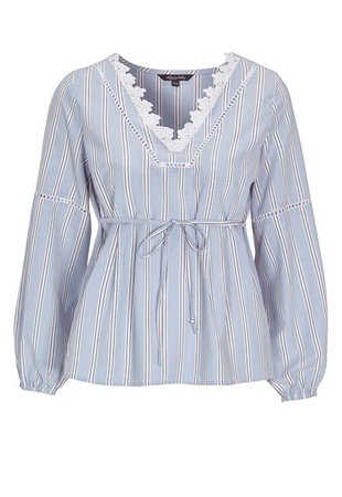 Happy Holly Sanna blouse Blue / Striped - Bubbleroom