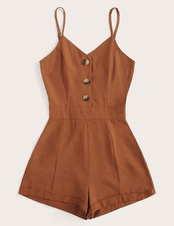 Button Front Cami Playsuit
