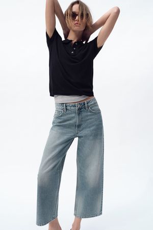 RELAXED MID WAIST TRF JEANS - Light blue | ZARA United States