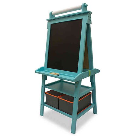 Little Partners Deluxe Learn and Play Art Center Easel in Turquoise | buybuy BABY