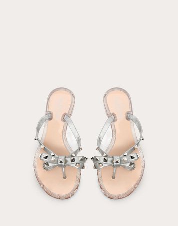 Rockstud Glittered Rubber Flip Flop for Woman | Valentino Online Boutique