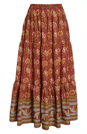 MILLE Paola Floral Print Tie Waist Maxi Skirt | Nordstrom