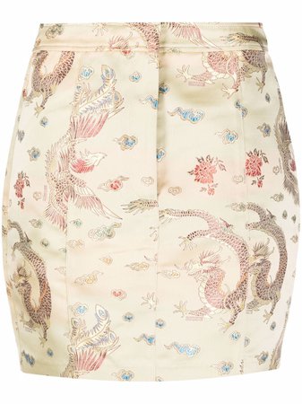 Shop ROTATE dragon print mini skirt with Express Delivery - FARFETCH