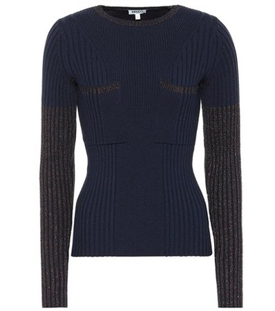 Ribbed wool-blend sweater