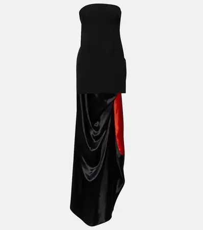 Draped Bodycon Maxi Dress in Black - Ferragamo | Mytheresa