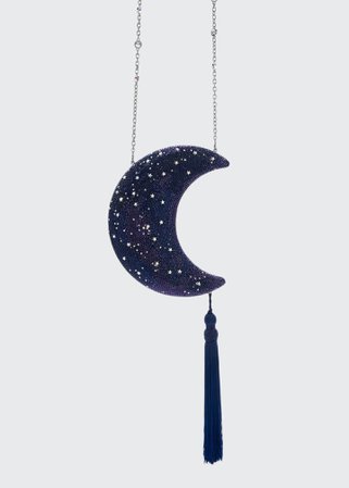 Judith Leiber Couture Crescent Moon Galaxy Crystal Clutch Bag - Bergdorf Goodman