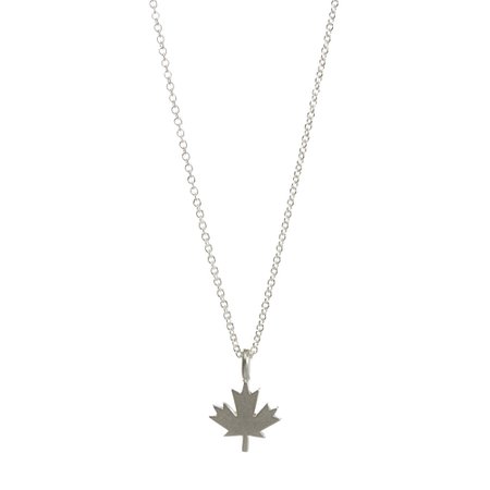 silver maple leaf necklace