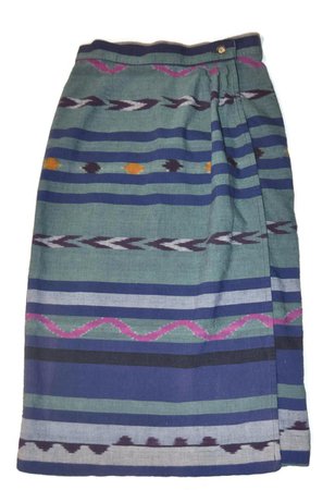 Vintage 1990's Southwestern Pattern Maxi Skirt Long Wrap | Etsy