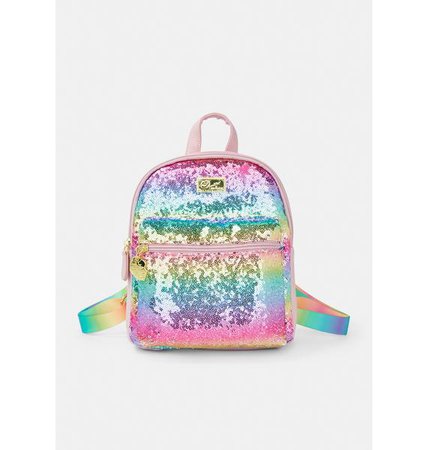Betsey Johnson Rainbow Sequin Mini Backpack | Dolls Kill