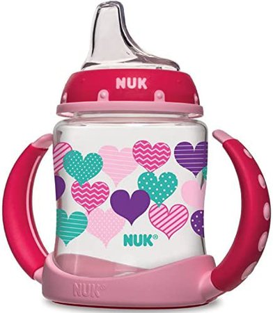 Amazon.com : NUK Learner Cup with Silicone Spout, Assorted Colors 1 ea (Pack of 2) : Baby Bottles : Baby