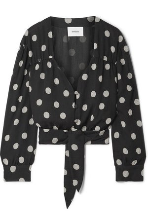 Nanushka | Amulet polka-dot chiffon blouse | NET-A-PORTER.COM