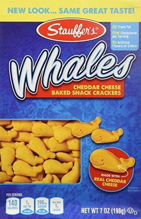 Amazon.com : Stauffer's Whales Baked Cheddar Snack Crackers, (2) 7 Oz Boxes : Everything Else