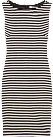 Striped Stretch-knit Dress - Black