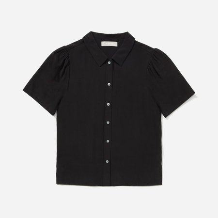 Women’s Clean Silk Puff-Sleeve Shirt | Everlane black