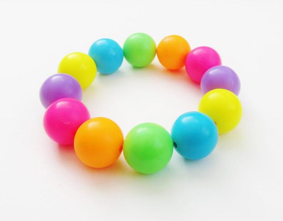 Multicolour Bracelet Funky Bright Colors Colorful Elasticated | Etsy