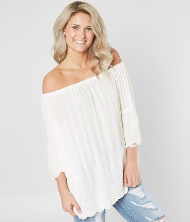 Angie Embroidered Off The Shoulder Top - Women's Shirts/Blouses in White | Buckle