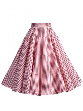 Vivien of Holloway | 1950s Magenta and Cream Circle Skirt