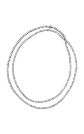 18k White Gold Signature Opera Length Necklace By Hearts On Fire | Moda Operandi