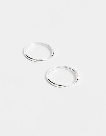 ASOS DESIGN silver plated 25mm hinge hoop earring | ASOS