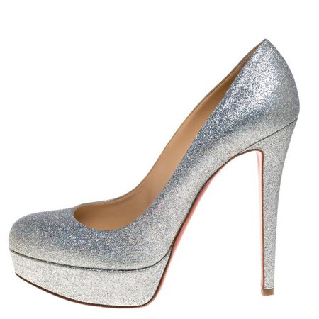 *clipped by @luci-her* Christian Louboutin Silver Glitter Bianca Size 40 Pumps