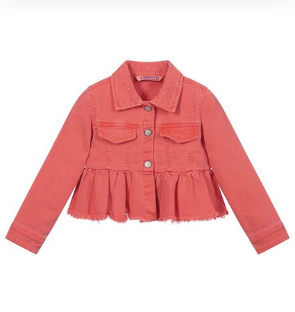 hot pink crop Jean jacket