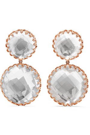 Larkspur & Hawk | Olivia rose gold-dipped quartz earrings | NET-A-PORTER.COM