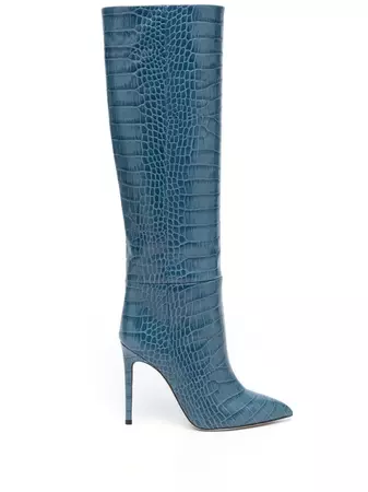 Paris Texas embossed-crocodile 95mm Leather knee-high Boots - Farfetch