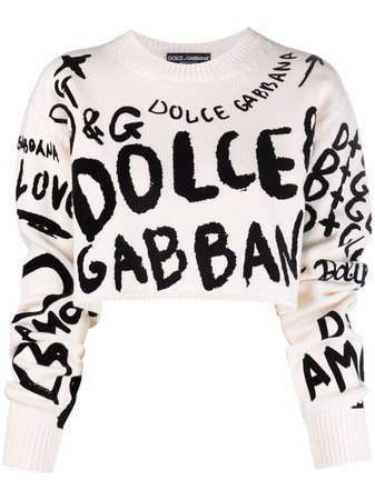 Dolce & Gabbana Pull Crop à Logo Imprimé - Farfetch