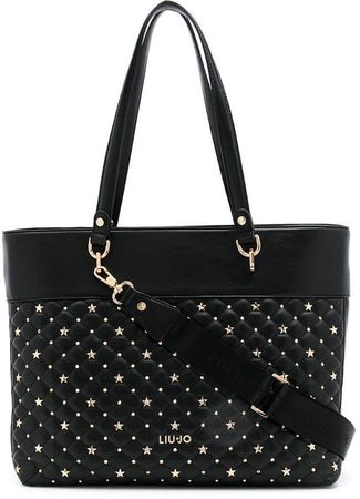 studded quilted shopper tote