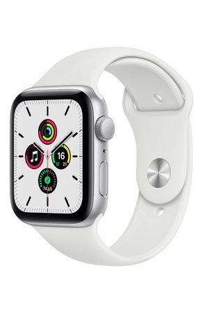 Смарт-часы Apple Watch SE GPS 44mm Silver Aluminium Case with White Sport Band APPLE — купить за 27490 руб. в интернет-магазине ЦУМ, арт. MYDQ2RU/A