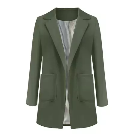 WJHWSX Green Blazer Women Cool Cutaway Long Sleeve Standard Womens Fall Jacket Womens Winter Coat Army Green - Walmart.com