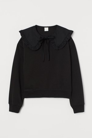 Collared Sweatshirt - Black