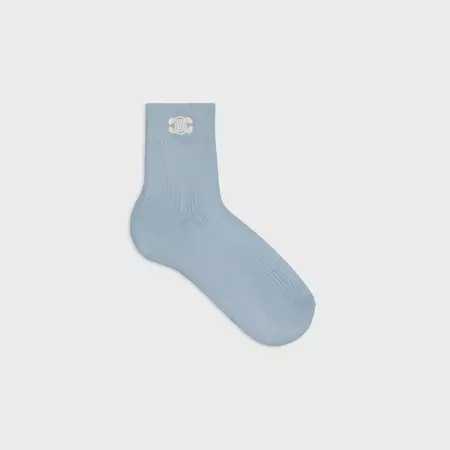 COTTON TRIOMPHE SOCKS - Pale Blue | CELINE