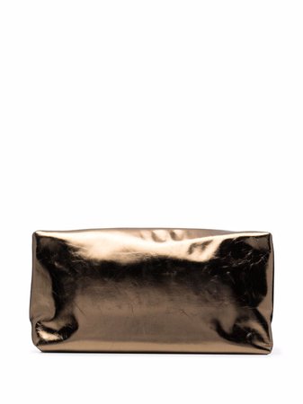 Jil Sander metallic leather clutch bag - FARFETCH