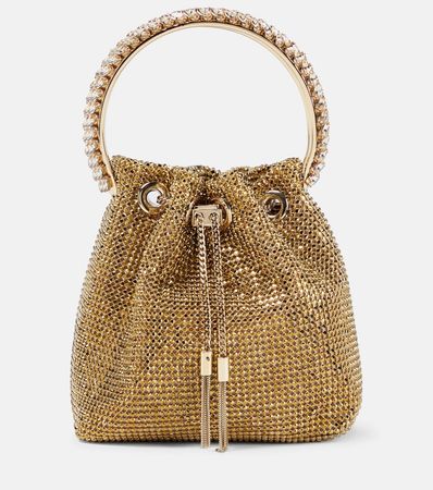 Bon Bon Embellished Bucket Bag in Gold - Jimmy Choo | Mytheresa