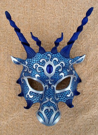 blue scale dragon mask