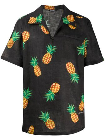 Dolce & Gabbana Pineapple-Print Short-Sleeve Shirt Ss20
