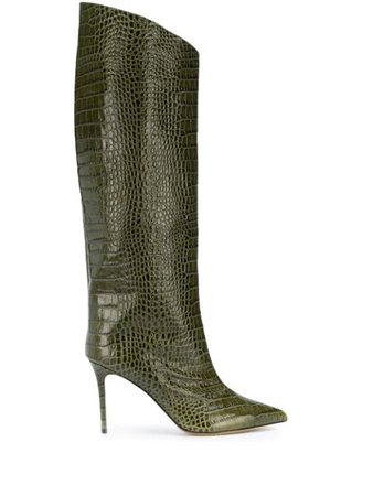 Shop green Alexandre Vauthier Alex knee-length boot with Express Delivery - Farfetch