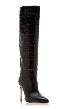 Croc-Embossed Leather Knee Boots by Paris Texas | Moda Operandi